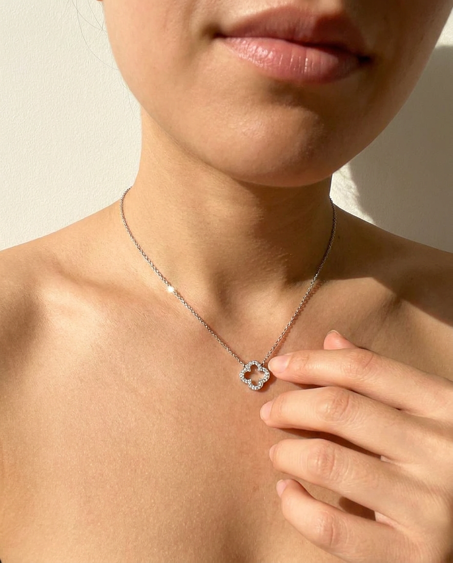 Pavé Clover Pendant Necklace