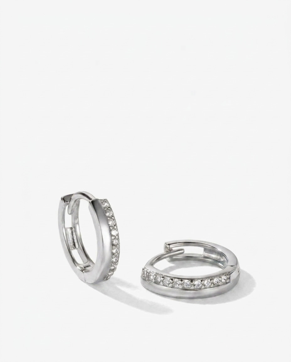 Pavé Huggie Hoops