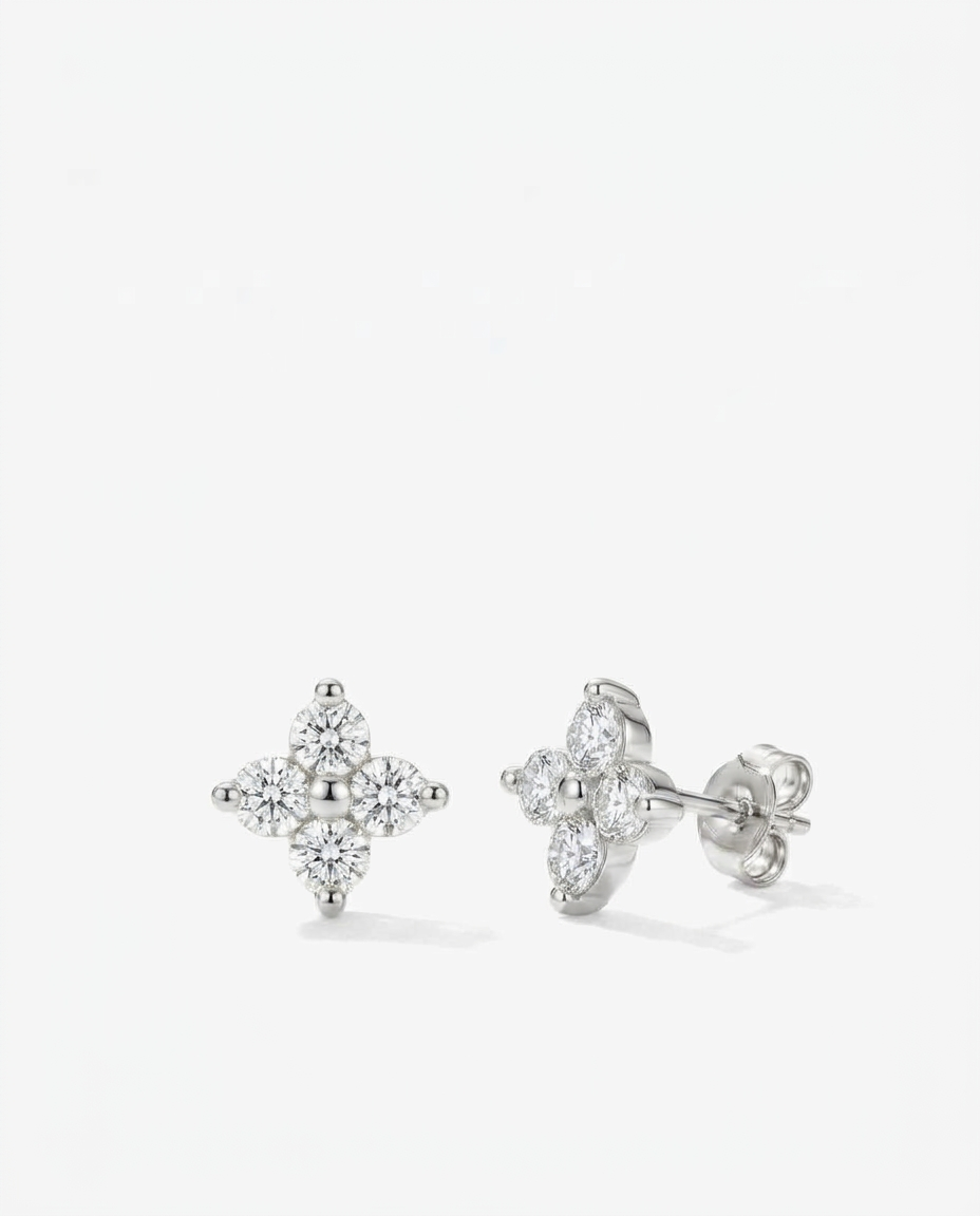 Clover Pavé Studs