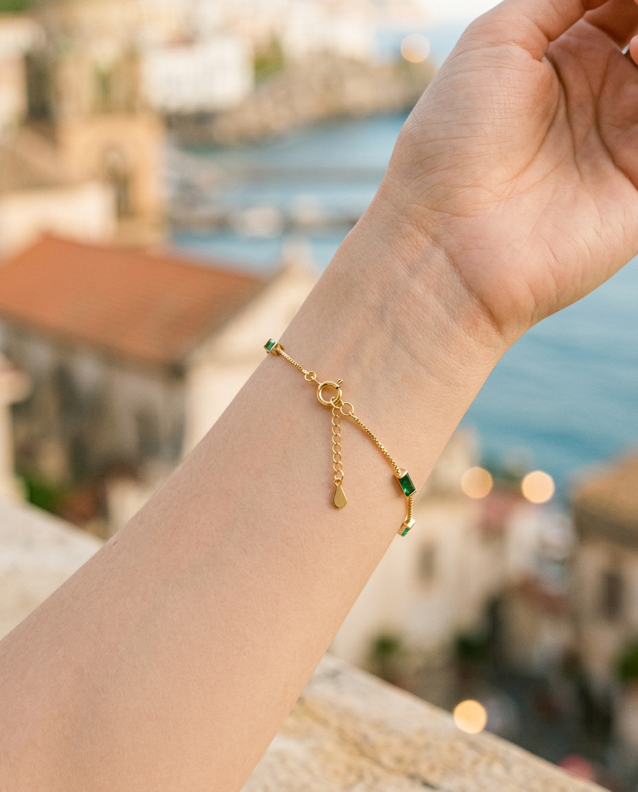 Emerald Baguette Bracelet