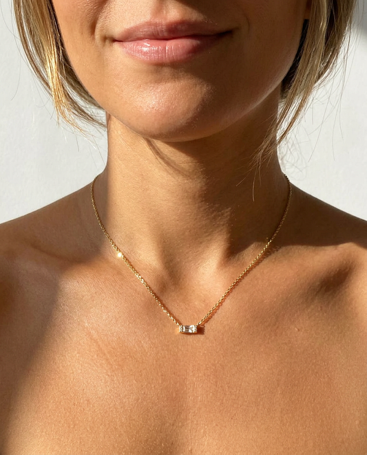 Baguette-Cut Pendant Necklace