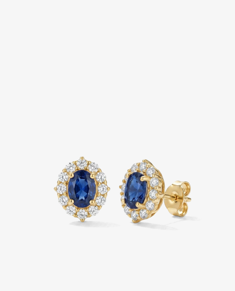 Sapphire Halo Studs