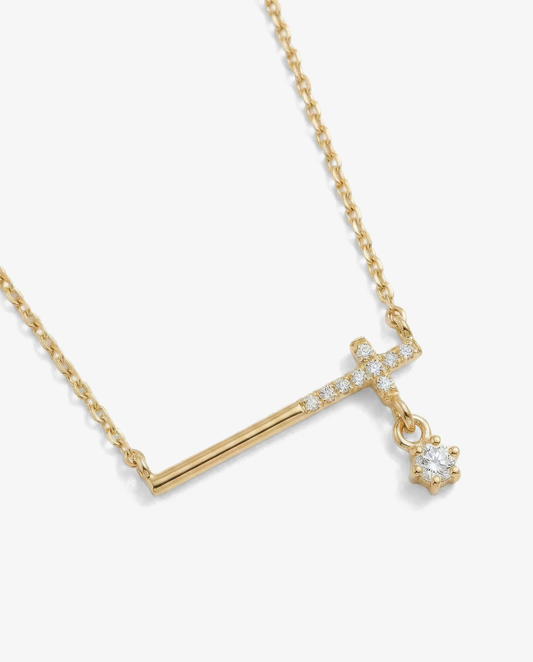 Pavé Cross Bar Necklace