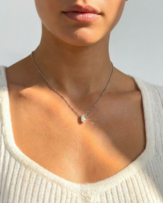 Marquise Solitaire Pendant Necklace