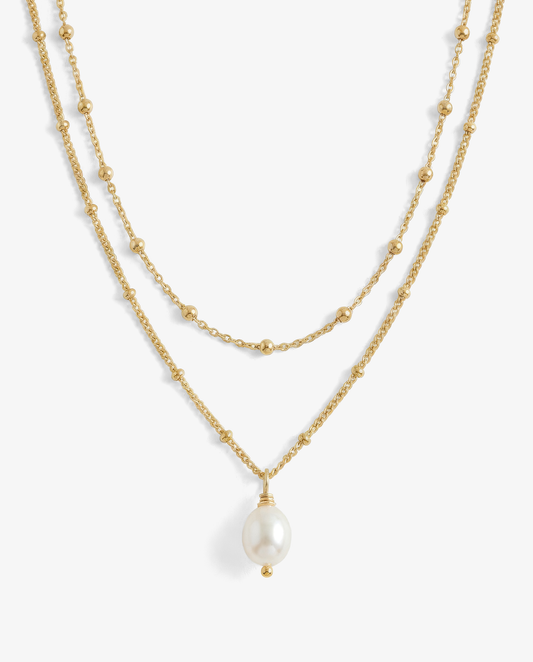 Pearl & Beaded Cable Necklace Set