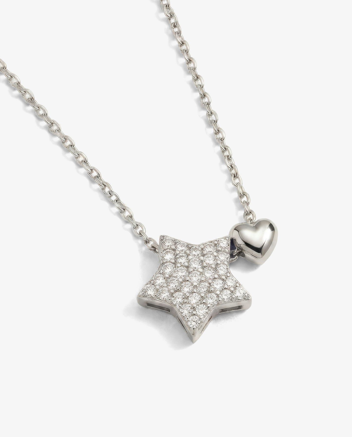 Pavé Star & Heart Necklace