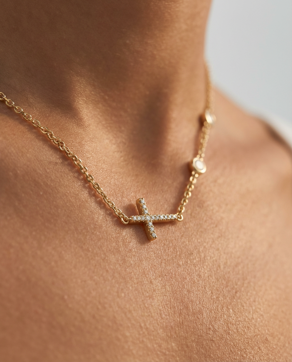 Alt Crystal Cross Necklace