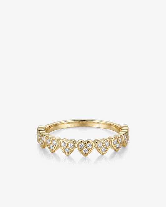 Pavé Heart Band Ring