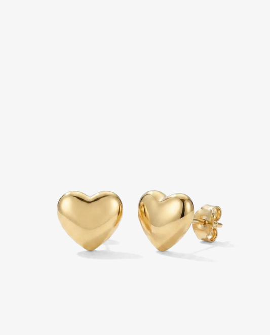 Peach Heart Studs