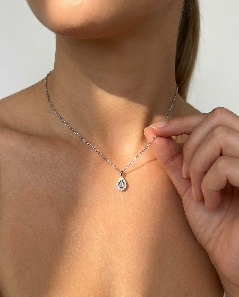 Pavé Waterdrop Pendant Necklace