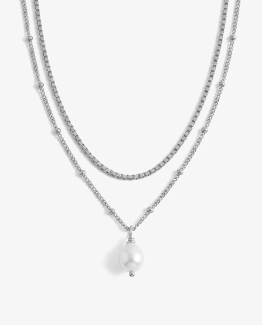 Pearl & Box Necklace Set