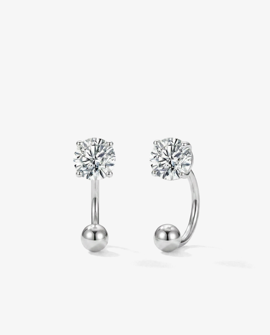 Round Zircon U-Hook Earrings