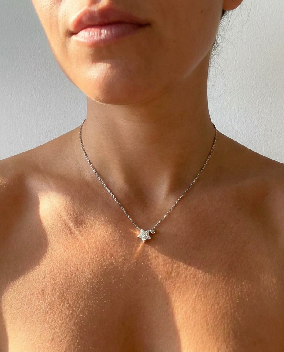 Pavé Star & Heart Necklace