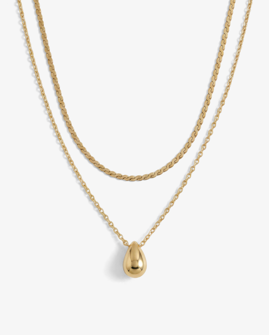 Pear & S-Chain Necklace Set