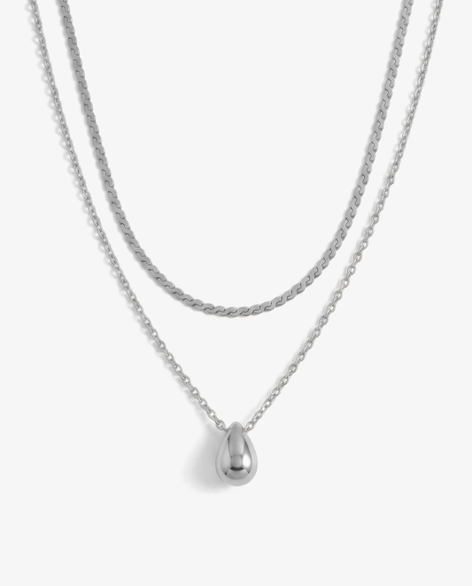Pear & S-Chain Necklace Set
