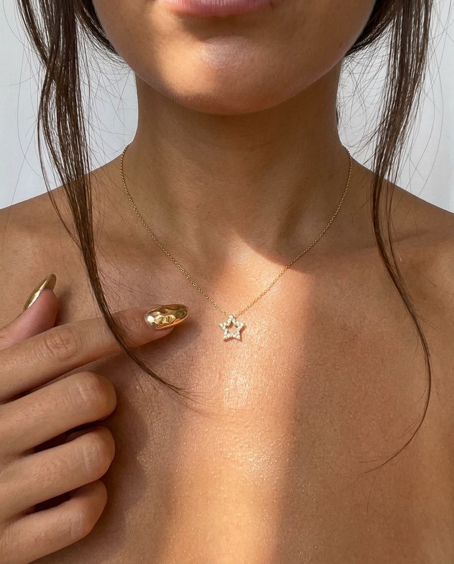 Pavé Star Pendant Necklace