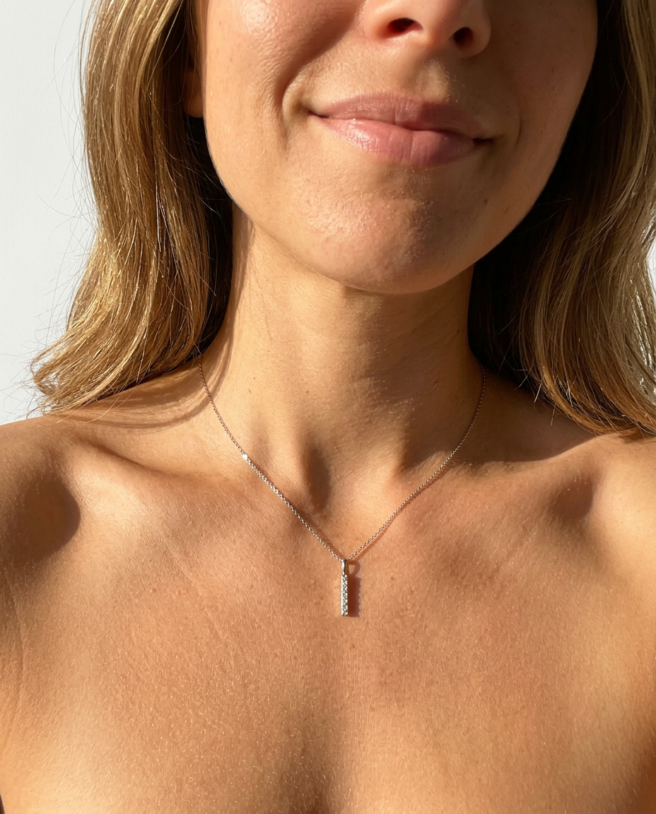Vertical Pavé Bar Necklace