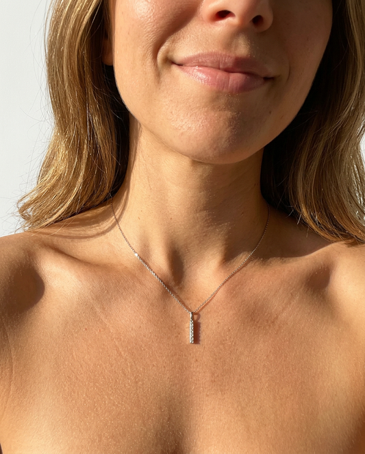 Vertical Pavé Bar Necklace