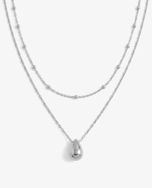 Pear & Beaded Cable Necklace Set