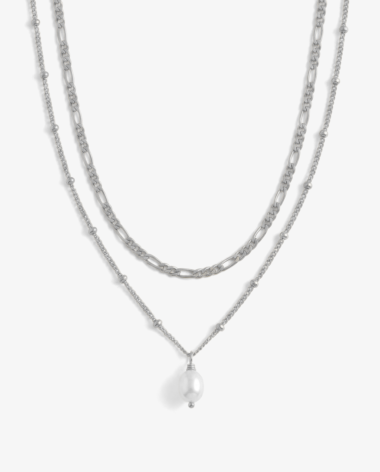 Pearl & Figaro Necklace Set