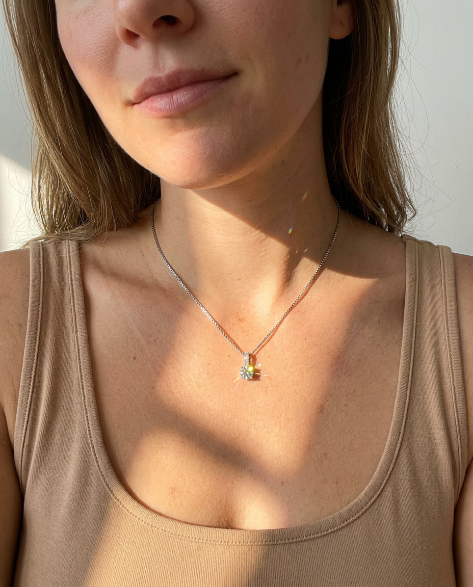 Solitaire Zircon Pendant Necklace