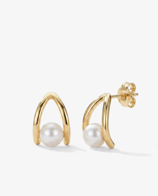 Hollow Pearl Studs
