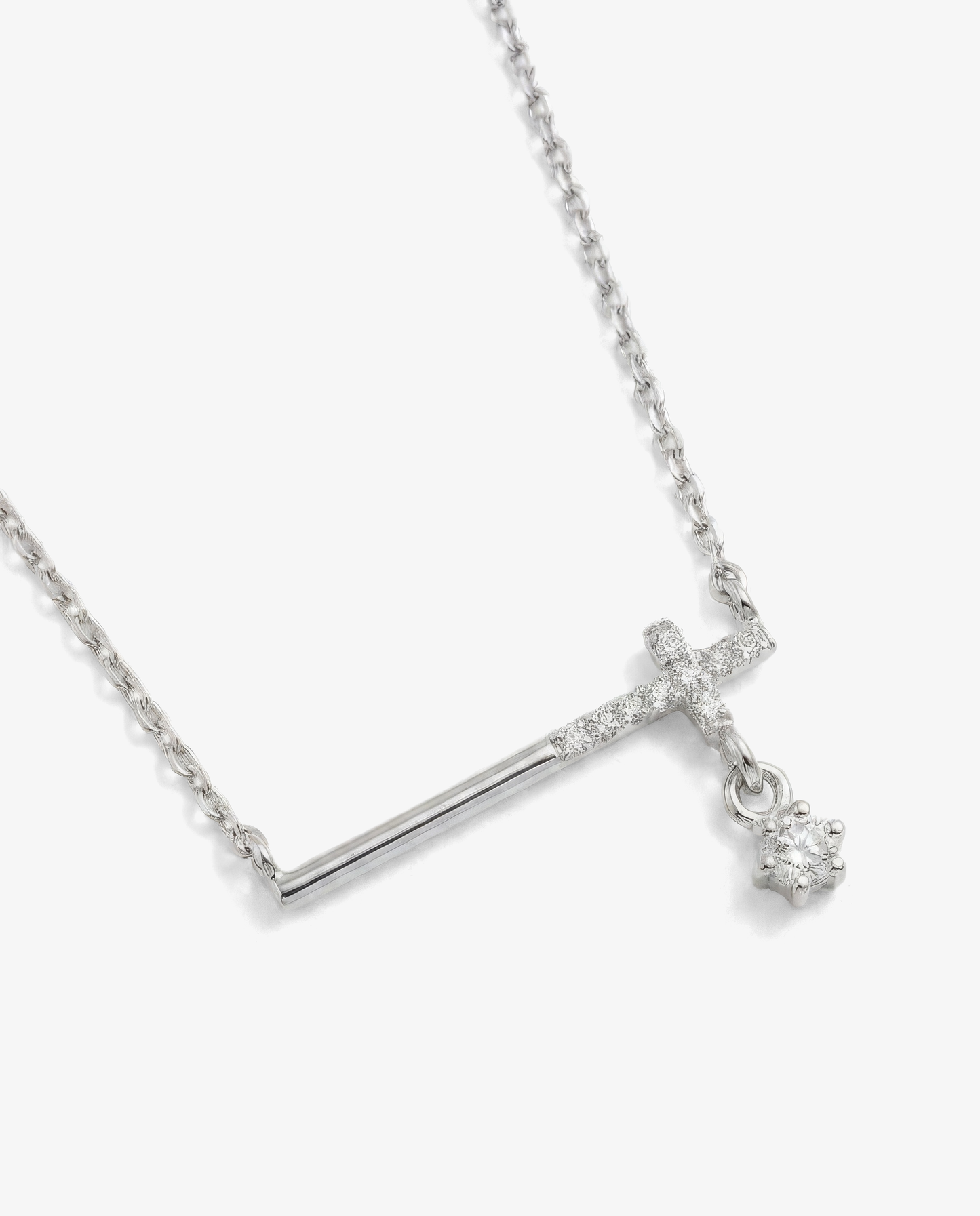 Pavé Cross Bar Necklace