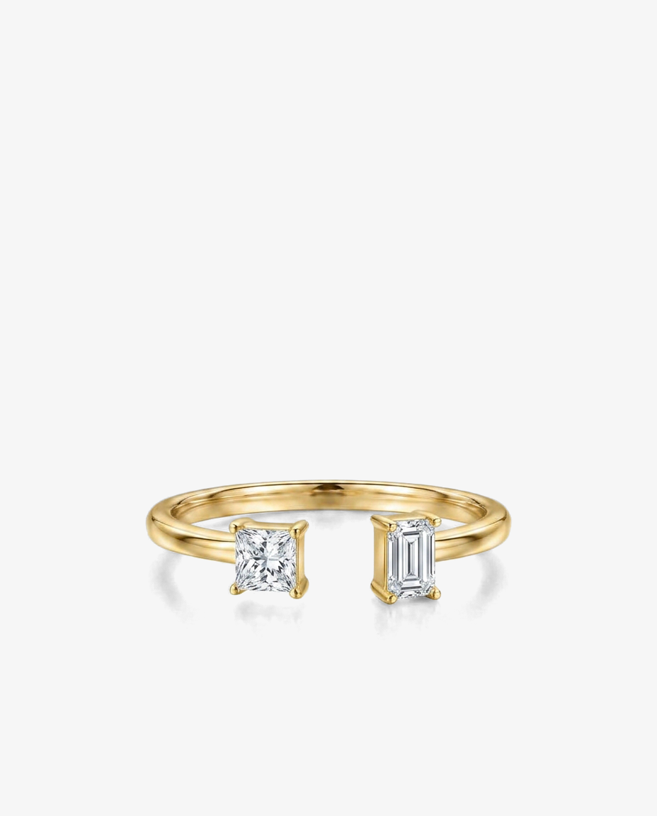 Dual Stone Open Ring