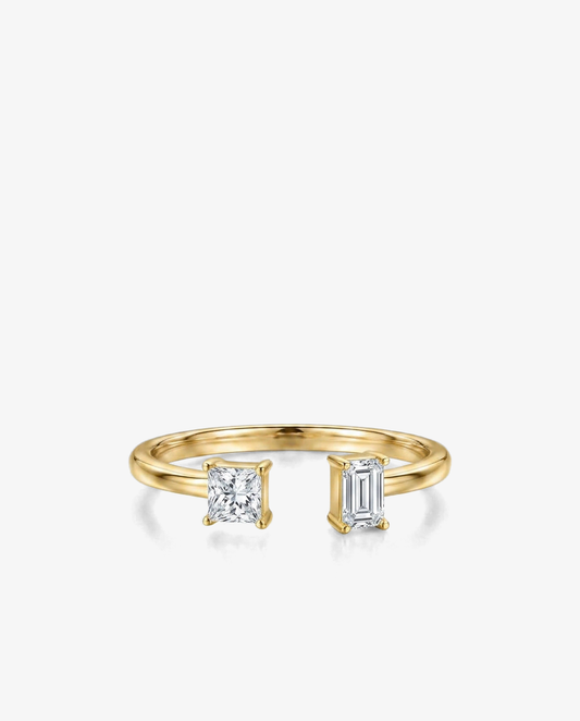 Dual Stone Open Ring