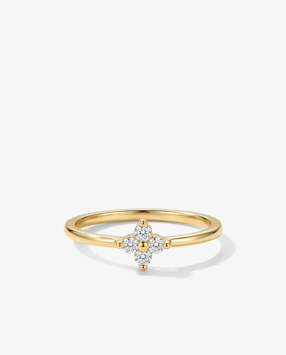 Lucky Clover Zircon Ring
