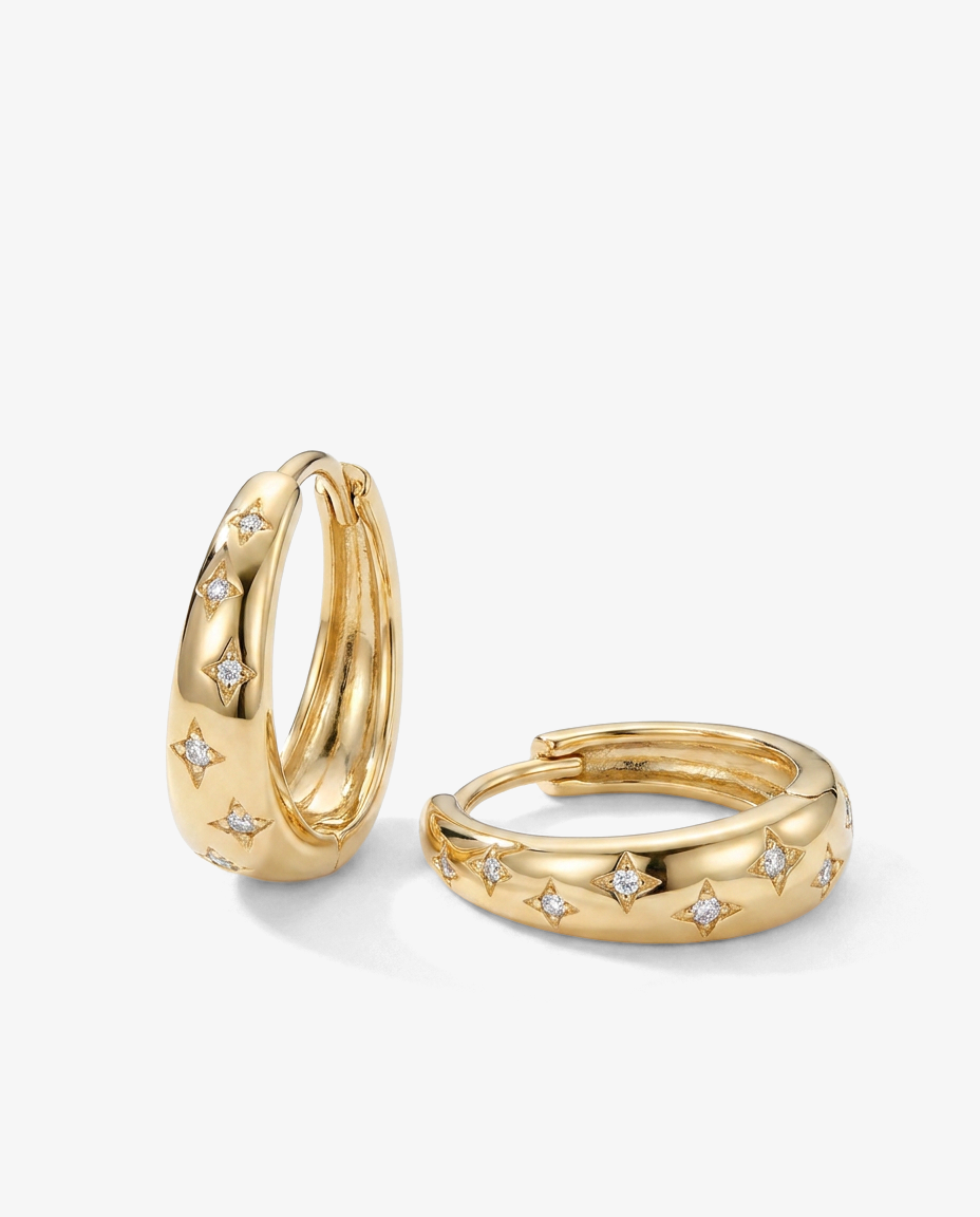 Star Hoop Earrings