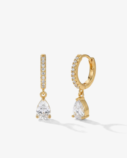 Crystal Drop Hoops