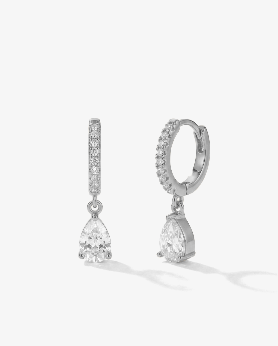 Crystal Drop Hoops