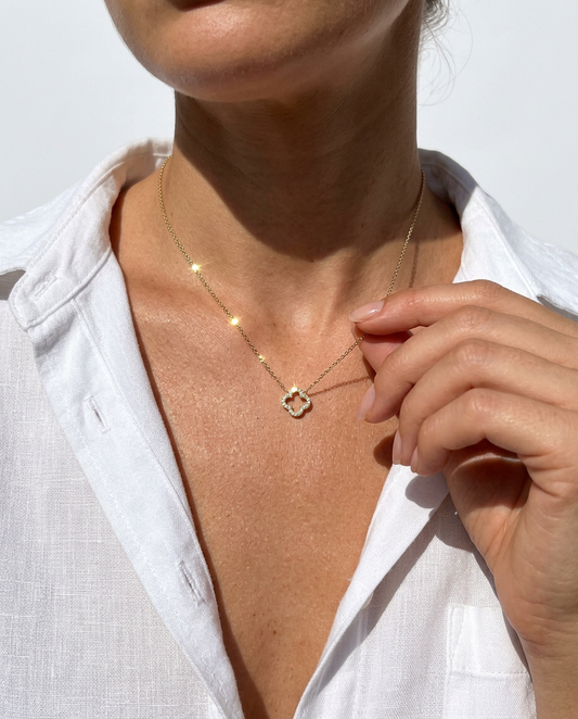 Pavé Clover Pendant Necklace