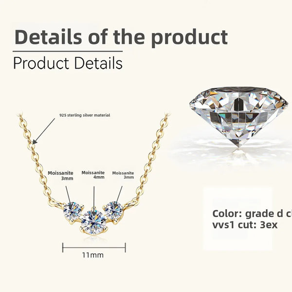 925 Silver / Gold - Little Ghost Smile Necklace (0.5 Carat)