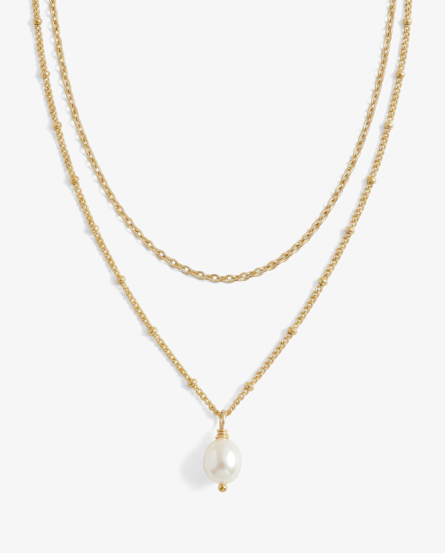 Pearl & Cable Necklace Set