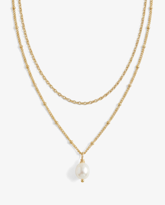 Pearl & Cable Necklace Set