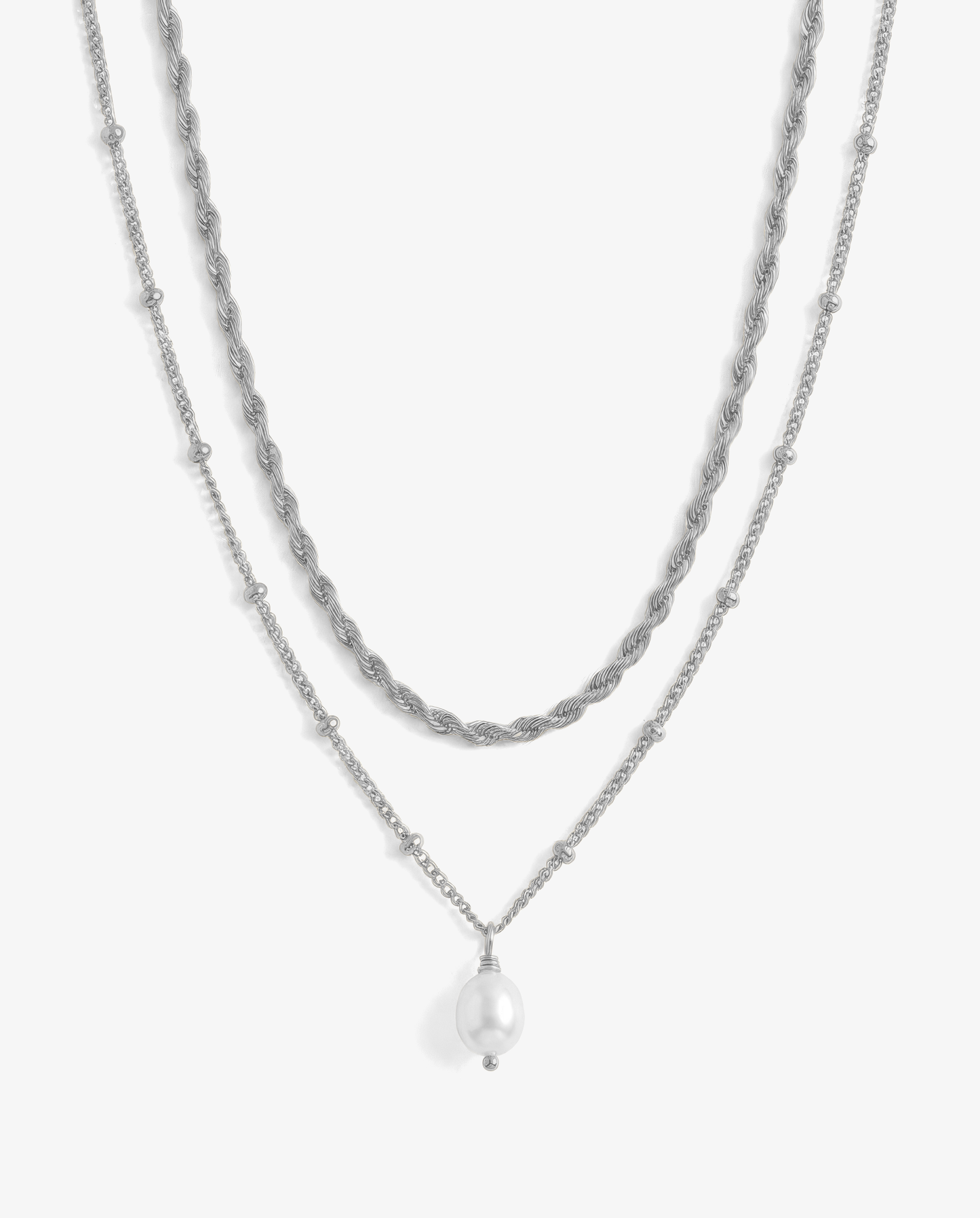 Pearl & Rope Necklace Set