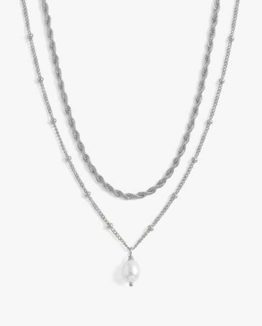 Pearl & Rope Necklace Set