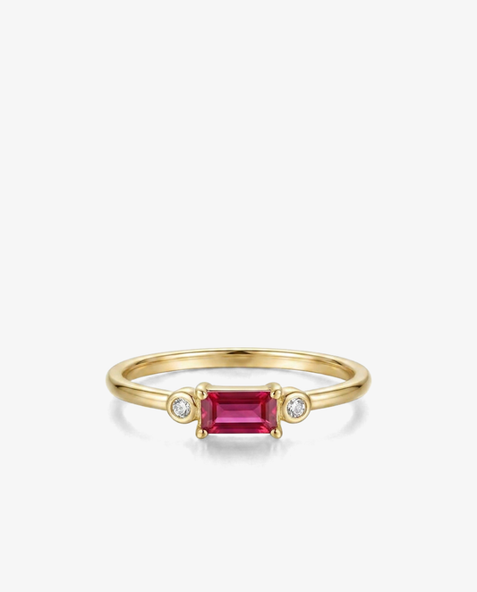 Baguette Gemstone Band Ring