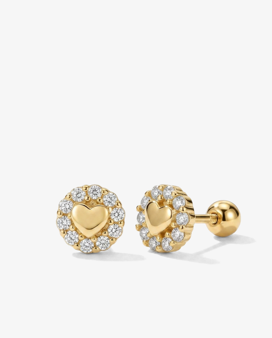 Open Heart Halo Studs