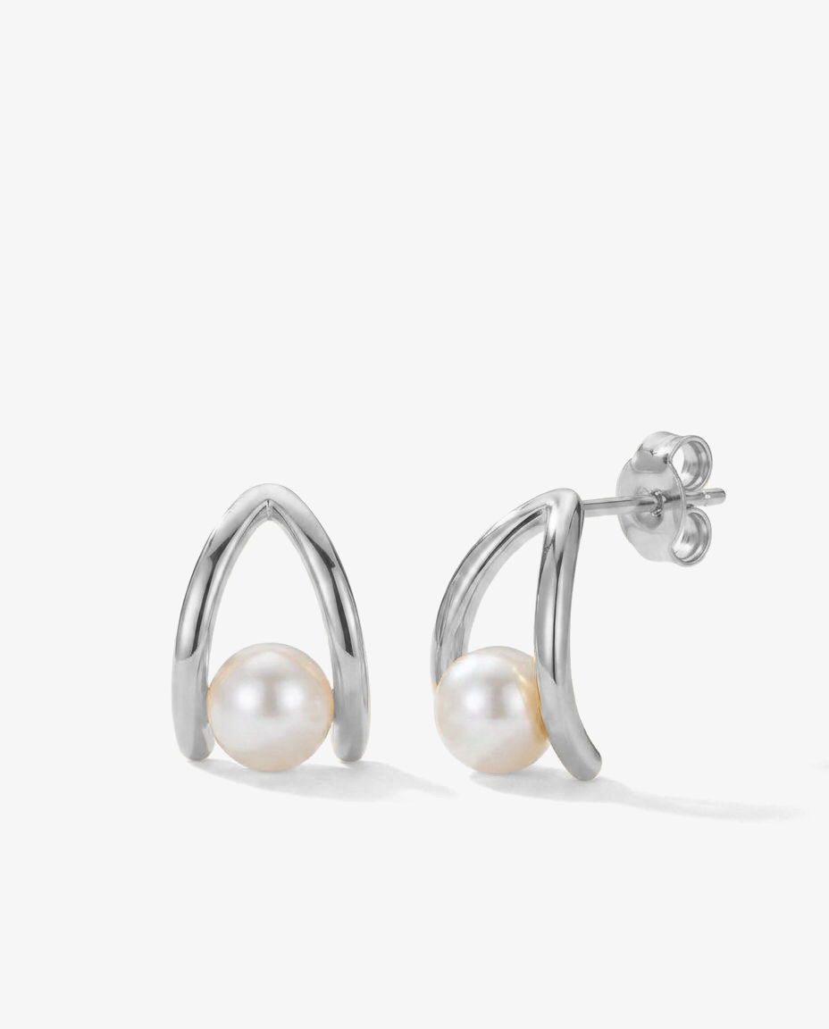 Hollow Pearl Studs