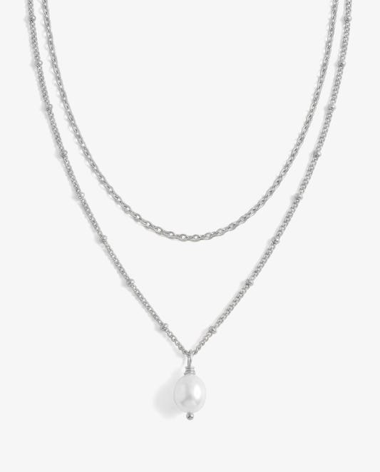 Pearl & Cable Necklace Set
