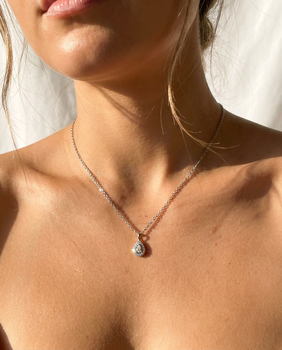 Pavé Waterdrop Pendant Necklace