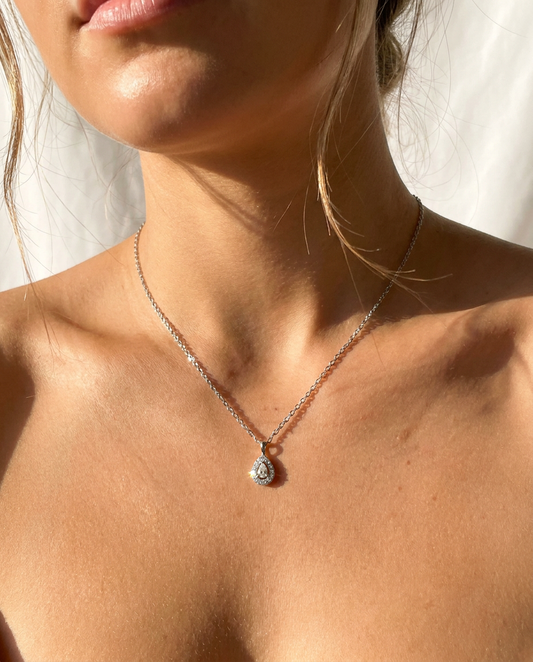 Pavé Waterdrop Pendant Necklace