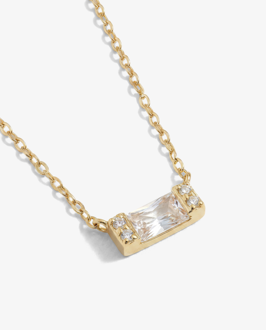 Baguette-Cut Pendant Necklace