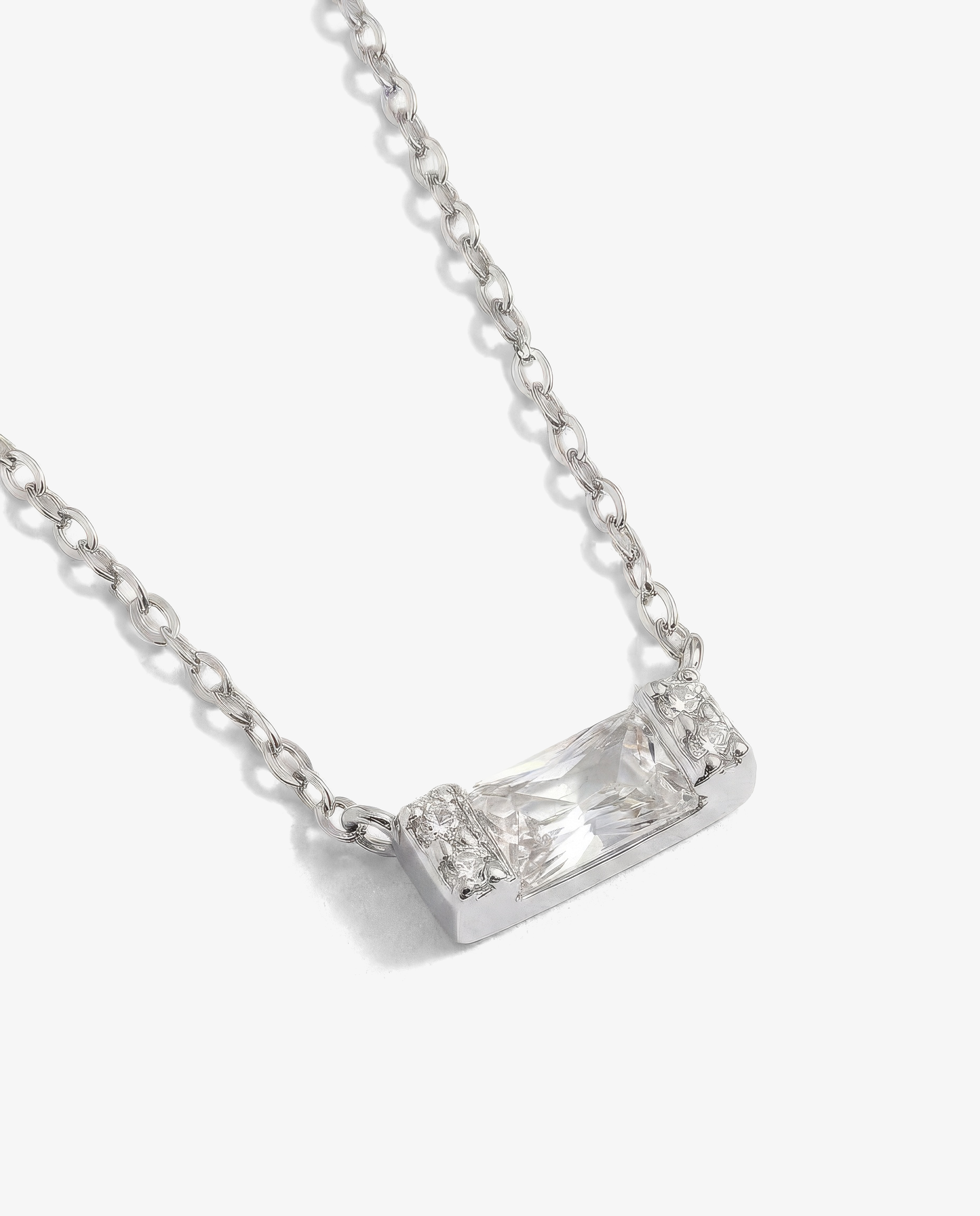 Baguette-Cut Pendant Necklace