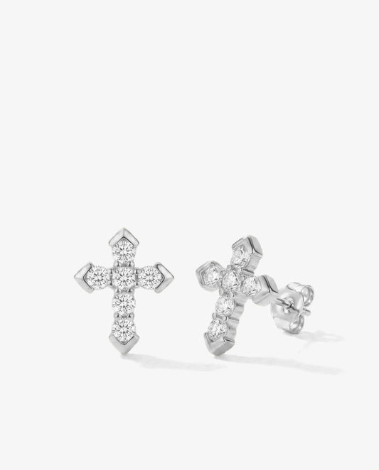 Zircon Cross Studs
