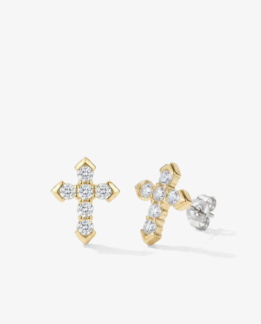 Zircon Cross Studs
