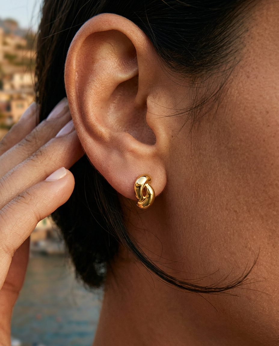 Twisted Loop Stud Earrings